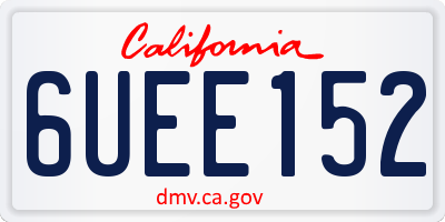 CA license plate 6UEE152