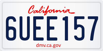 CA license plate 6UEE157
