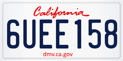 CA license plate 6UEE158