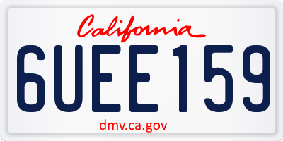 CA license plate 6UEE159