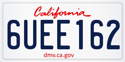 CA license plate 6UEE162