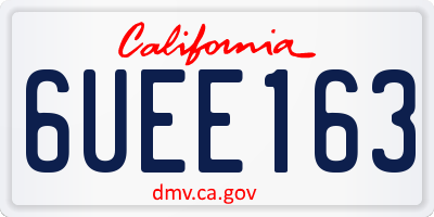 CA license plate 6UEE163