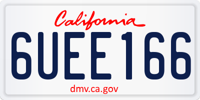 CA license plate 6UEE166