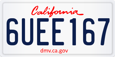 CA license plate 6UEE167