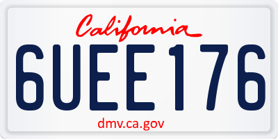 CA license plate 6UEE176