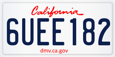 CA license plate 6UEE182