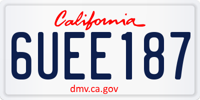 CA license plate 6UEE187