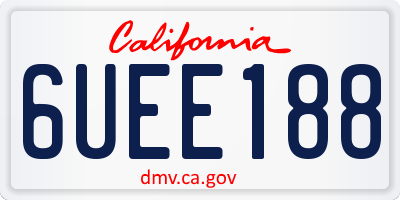 CA license plate 6UEE188