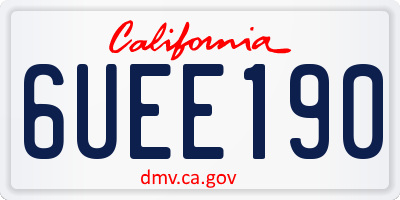 CA license plate 6UEE190
