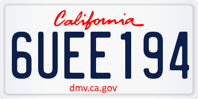 CA license plate 6UEE194