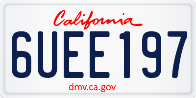 CA license plate 6UEE197
