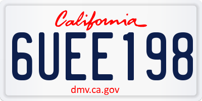CA license plate 6UEE198