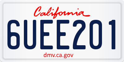CA license plate 6UEE201