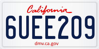 CA license plate 6UEE209