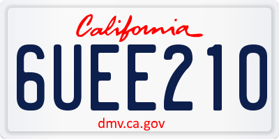 CA license plate 6UEE210