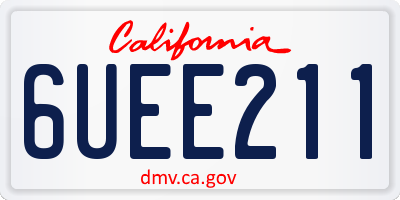 CA license plate 6UEE211