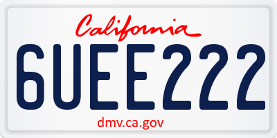 CA license plate 6UEE222