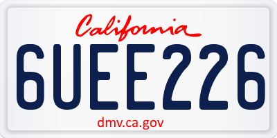 CA license plate 6UEE226