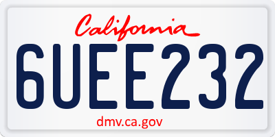 CA license plate 6UEE232
