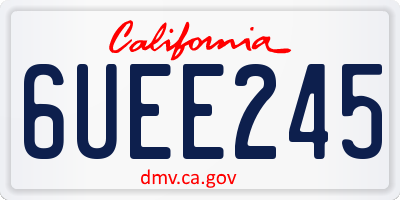 CA license plate 6UEE245