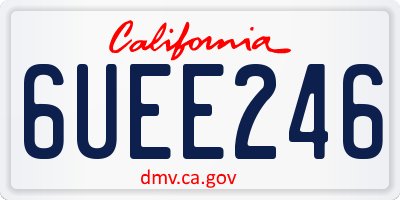 CA license plate 6UEE246