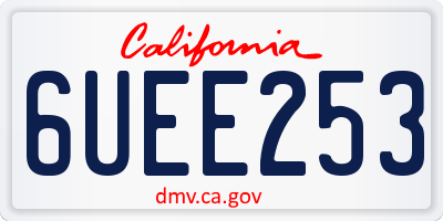 CA license plate 6UEE253