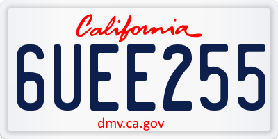 CA license plate 6UEE255
