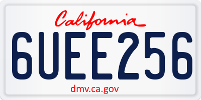 CA license plate 6UEE256