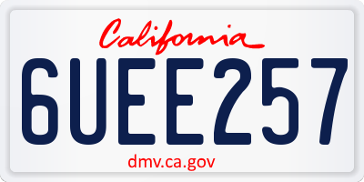 CA license plate 6UEE257