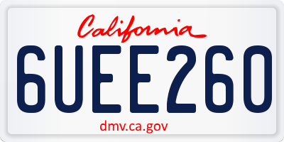 CA license plate 6UEE260