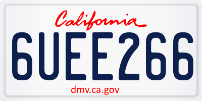 CA license plate 6UEE266
