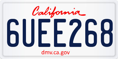 CA license plate 6UEE268