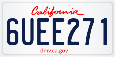 CA license plate 6UEE271