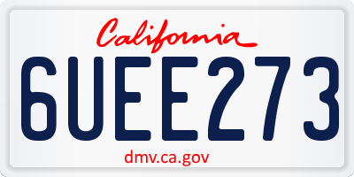 CA license plate 6UEE273