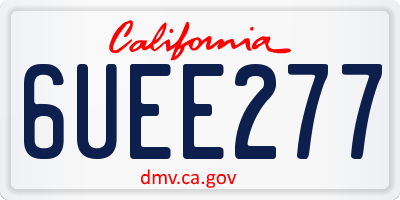 CA license plate 6UEE277