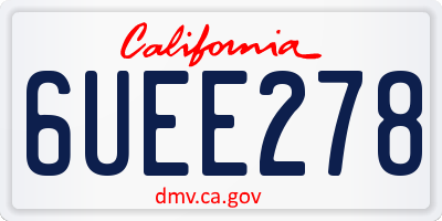 CA license plate 6UEE278