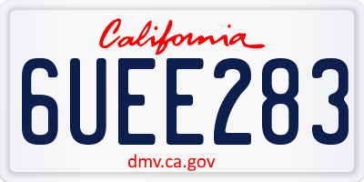 CA license plate 6UEE283