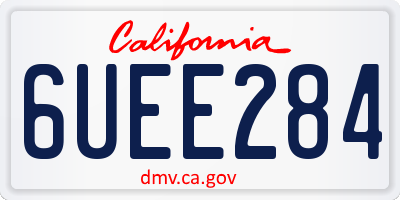 CA license plate 6UEE284