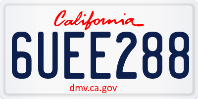 CA license plate 6UEE288