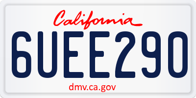 CA license plate 6UEE290