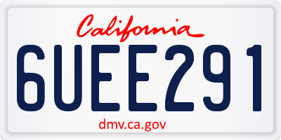 CA license plate 6UEE291