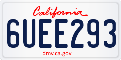 CA license plate 6UEE293