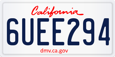 CA license plate 6UEE294