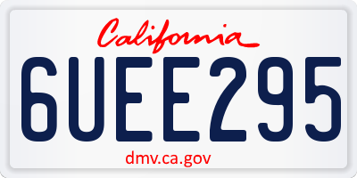CA license plate 6UEE295