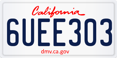 CA license plate 6UEE303