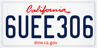 CA license plate 6UEE306