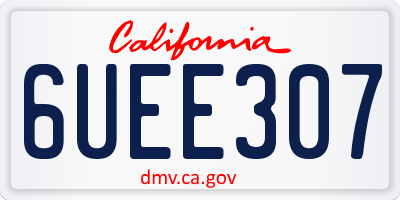 CA license plate 6UEE307