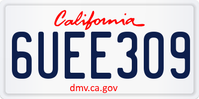 CA license plate 6UEE309