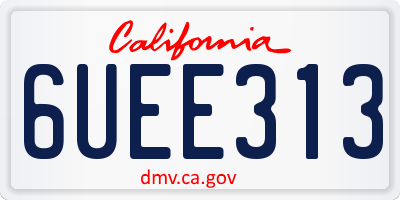 CA license plate 6UEE313