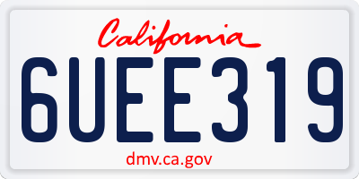 CA license plate 6UEE319